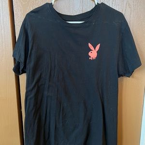 black and peach playboy tshirt